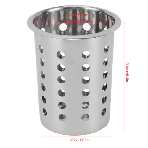 ZPSHYD Kitchen Stainless Steel Cooking Utensil Holder with Drainage Hole,Large Capacity Kitchen Utensil Caddy Cooking Tools Holder,Organizer(A) - Image 2