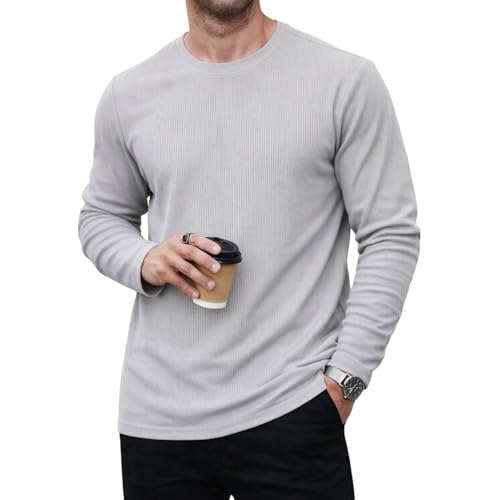 Image of Mack Jonney Men's Striped Ribbed Black Full Sleeve T-Shirt | Premium Soft Stretch Fabric | Casual Wear Round Neck Tee-M6265