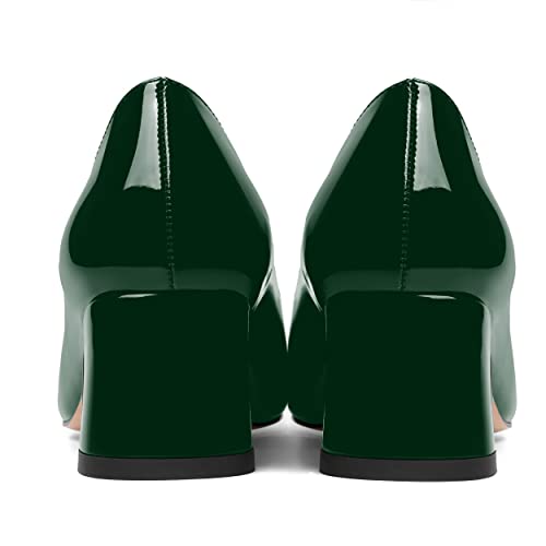 ROSERWISH Womens Slip On Wedding Pointed Toe Classic Patent Casual Chunky Low Heel Pumps Dress Shoes 2 Inch4