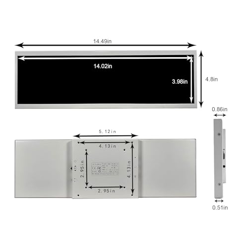 Image of VSDISPLAY 14.5'' White LCD Monitor 2560x720 2K USB-C Stretched Bar Display | for Computer PC Case GPU CPU Secondary Screen