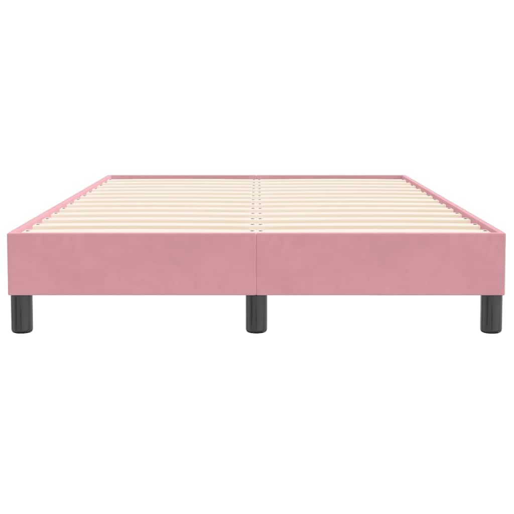 Velluto Morbido con Base a Doghe Letto Matrimoniale Rosa 120x210 cm