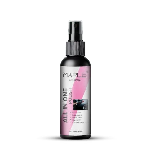 Image of Maple Car Care All in One Polish 100 ML | Non-Greasy Dashboard & Interior Polish with UV Protection | Long-Lasting Shine for Plastic, Rubber & Vinyl Surfaces | Keeps Car Interiors Looking New Longer