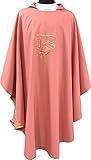 Casulla barata con estola lisa(rosa)