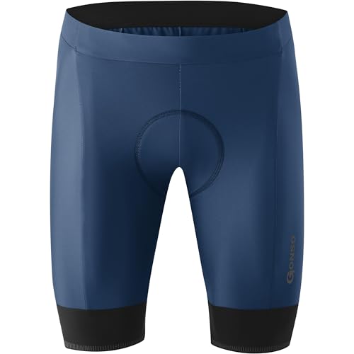 Gonso Uomo Sitivo Pantaloncini da Ciclismo Corti, etheblu-brightgre, S