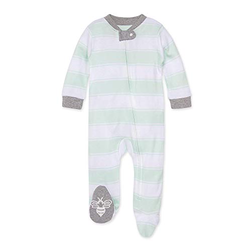 Image of Burt's Bees Baby Baby Girls Pajamas, Zip Front Non-Slip Footed Sleeper Pjs, 100% Organic Cotton