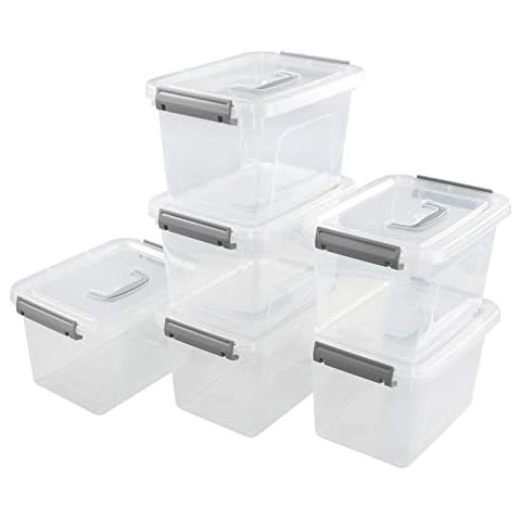 Neadas 6 Quart Plastic Storage Containers with Lids and Handles, 6 Packs Cover