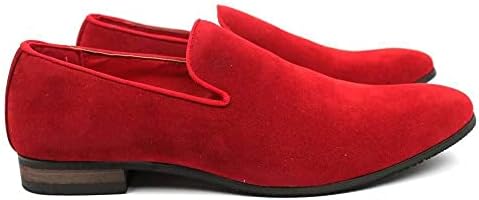 New Men's Suede Slip on Loafers Modern Dress Shoes Azar (12 U.S (D) Medium, RED) | Image 2