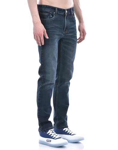 Image of Numero Uno Mens Slim Fit Dark Blue Mild Wash Sustainable Jeans