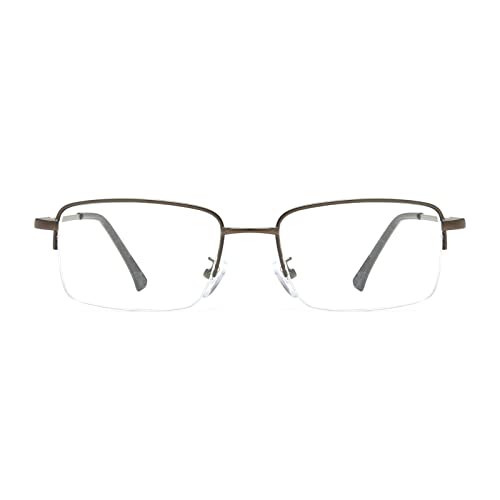 Image of LJCZKA Half Rimless Blue Light Blocking Glasses Women Men Fresh Rectangle Computer Business Glasses
