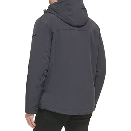 Image of Calvin Klein Men's Winter Coats - Sherpa-lined Hooded Soft Shell Jacket