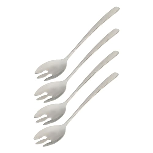 PHENOFICE Stainless Steel Salad Forks 4 Piece Set Long Handle Fruit Skewers for Appetizers Dinner