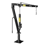 Wiltec Grue de levage de pick-up – Capacité de charge max. de 900 kg – Chèvre mécanique d'atelier avec Socle massif et Bras pivotant à 360° – Ancrage Fixation au sol et Remorque
