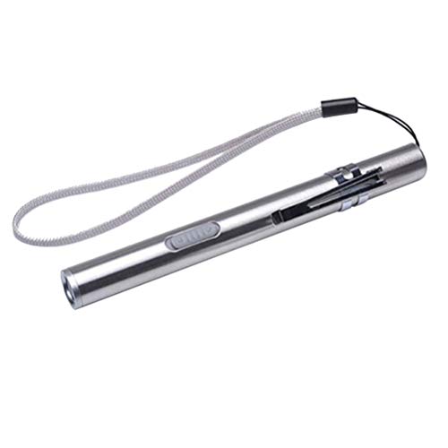 Mobestech Lanterna de LED recarregável USB para uso de diagnóstico de emergência com clipe (luz bran