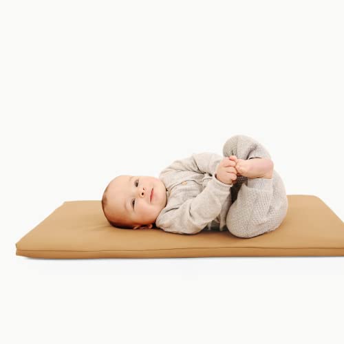 Image of Gathre Baby Changing Pad, Made of Premium, Soft, Water-Resistant Vegan Leather, Portable Playmat for Babies, Use at Home Nursery or During Travel - Camel