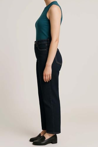 Image of KOTTY Women's Solid|Fit and Flared Fitting|Ankle Leg Style|High Rise|Stechable|Casual Jeans