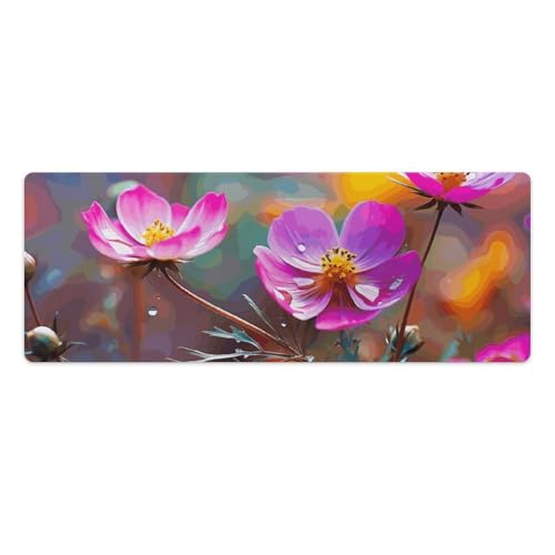 Tapis de souris de jeu grand modèle : confort antidérapant et design floral haute qualité