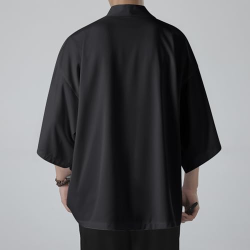 Cambkatl Men's Kimono Cardigans Lightweight Casual 3/4 Sleeve Open Front Jacket Summer Sun Protection Outwear Shirts 6