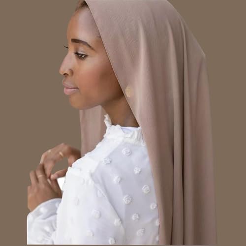 Premium Long Crinkle Chiffon Hijab Scarf for Women, Very Soft Muslim Head Scarfs3