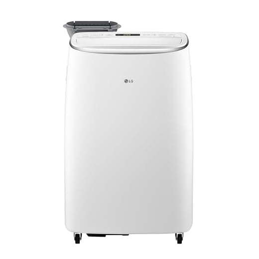 LG 10,000 BTUS SAC Dual Inverter Smart Wi-Fi Portable Air Conditioner, Ultra Quiet Performance 3-in-1 AC, LED Display, Auto Evaporation, 24-Hr Timer & Auto Restart, Cools Rooms up to 450 Sq. Ft, White