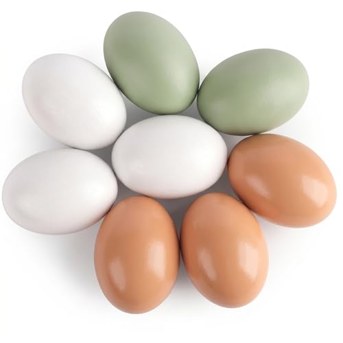 Œufs de Pâques en bois colorés : lot de 8 pièces LovesTown pour loisirs et jeux