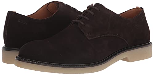 Image of BOSS Men's Suede Lace Up Desert Boot With Embossed Logo