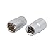 Aexit 1/2-inch Square Hand Operated Tools Drive 17mm 12-Point Shallow Impact Socket Silver Tone 2pcs Model:99as615qo548