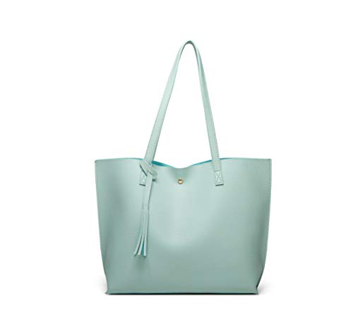 Image of Dreubea Women's Soft Faux Leather Tote Shoulder Bag from, Big Capacity Tassel Handbag