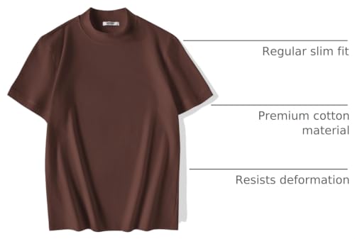 Image of COOFANDY Mens Mock Turtleneck Shirts Casual Premium Cotton Short Sleeve Shirt Basic Half Neck T-Shirts