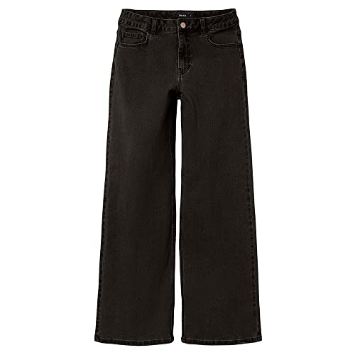 NAME IT Girl's NLFTAULSINE DNM HW Wide Pant NOOS Jeanshose, Black Denim,...