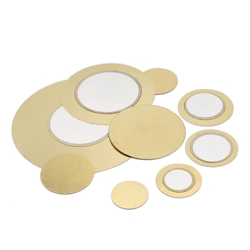 eufeifeiegds 10 pezzi di altoparlante piezoelettrico in ceramica piezoelettrica con piastra di wafer diametro 12 15 18 20 23 27 31 35 50 mm10PCS 25MM Brass