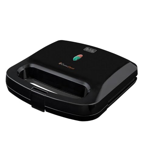 Black+Decker Grill Elétrico Cuisine Expert com Chapas Antiaderentes Trava de Segurança e Porta Fios 750W 127V Preto GS800