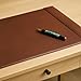 DACASSO 30 x 18, Brown Bonded Leather Desk Pad with Side Rails - Luxury Leather Desk Blotter for Writing