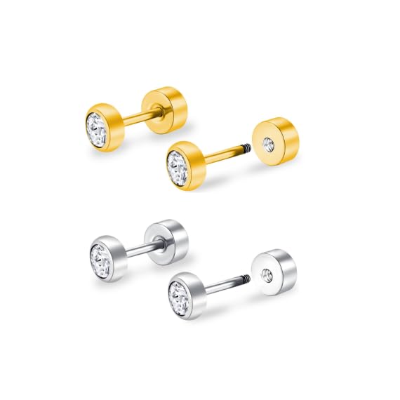 4Pcs Earrings for Men Set, Men Earring Collection, Formal and Casual Wear Accessories, Ideal Gift Choice for Family Friends-image-43