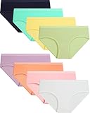 Adorel Teen Girls Underwear Cotton Panties Briefs Solid Color Pack of 8 Bright Solid Color 13-14 Years (Manufacturer Size L)