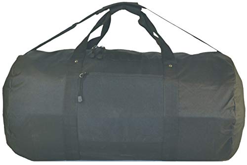 EXPLORER Round Duffel Bag with Velkro, Black, 31 x 16 x 16-Inch