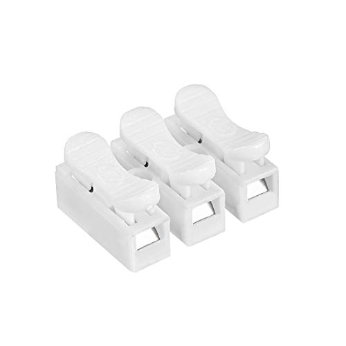 Bloque de terminales de prensa uxcell, conector rápido para cable eléctrico de resorte