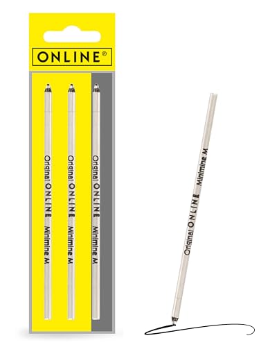 3 pièces recharges de stylo bille multifonction d'Online, D1, largeur de trait M, aussi compatible avec Lamy, Rotring, Cross etc, recharge standard...