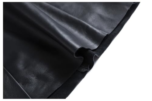 Alloaone Women Winter Genuine Leather Belt Short Solid White Zippers Decorate Punk Mini Skirt Brown XL steampunk buy now online