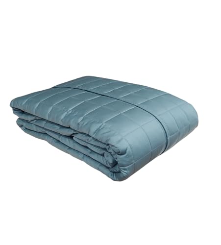 Dondi Home Colcha acolchada para cama de matrimonio, realizada en satén de algodón 100 %, color liso, medidas: 270 x 270 cm, relleno de 90 g/m², art. Botticelli col. azul tiburón