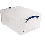 4 Stück - Really Useful Box 9 Liter - 395x255x155 mm - für 24 DVDs/ A4 papier - transparant