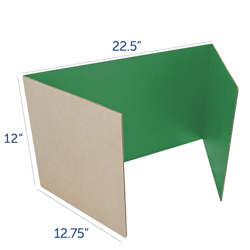 Flipside Products 24 Pack Green Study Carrel, 12”x48” Privacy Boards, Student Privacy and Focus Booth for The Classroom, Desk Divider Cubby for Tests, Made in USA - Thumbnail 7