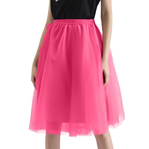 MOKBAY Tutu Mulher festas saia tule mulher disfarces carnaval bailarina disfarce de carnaval, 92-rosa forte, XXL