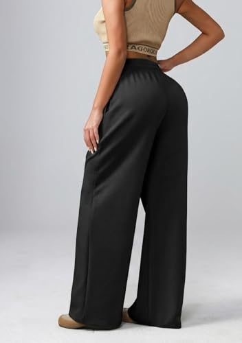 Image of dockstreet Straight Wide fit Long Length Open Bottom Jogger for Women /Trending Multi Pocket Style, Relaxed Casual Pants for Women