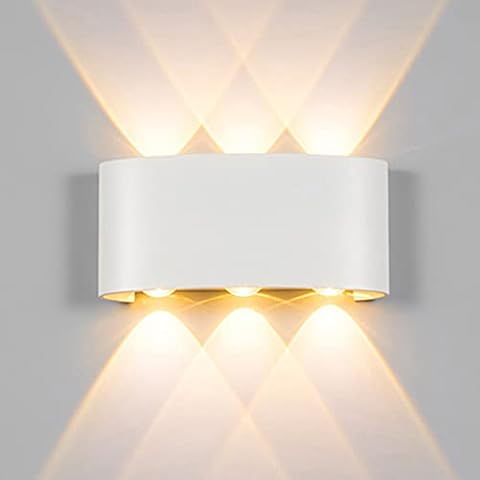 ERWEY Lámpara de pared LED moderna, 18W, blanco Cover