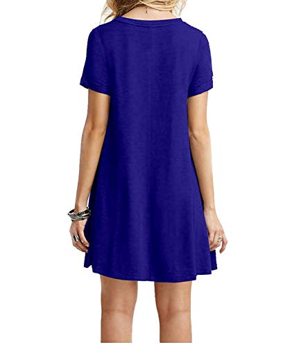 Image of TOPONSKY Women's Casual Plain Simple Loose Flowy Short-Sleeve T-Shirt Dress