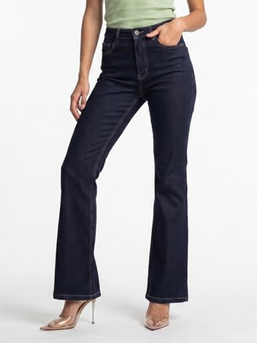 Image of Urbano Fashion Women's Mid Rise Bootcut Washed Jeans Stretchable