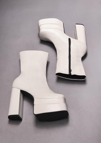 Image of SilverArrow Classy Trendy Comfortable ankel Length Block Heel Zipper Boots for Womens & Girls