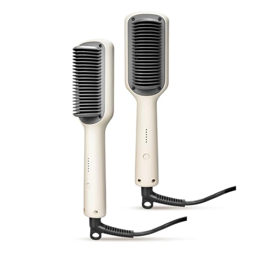 IraXpro Glättbürste,Verbrühungsschutz Glätteisen Mini,Reise Glätteisen,Glättungskamm verhindert Haarziehen,Konstanttemperatur-Haarpflege,30s Sch