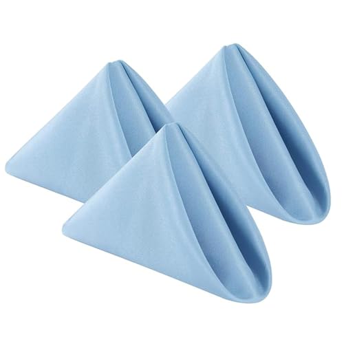 Bailarina Cloth Napkins Set of 120,17x17 inches Dinner Napkins Cloth Washable,Polyester Square Table Cloth Napkin Bulk with Hemmed Edges Ideal for Banquets, Parties and Weddings-Blue Mist