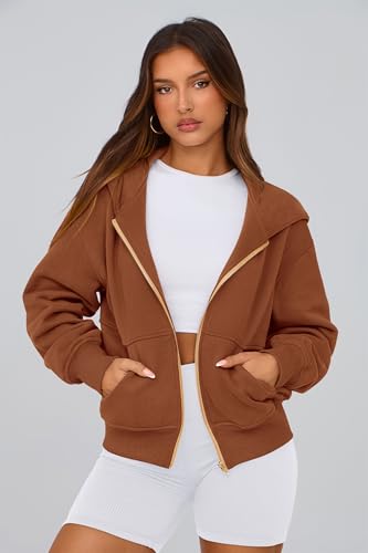 PRETTYGARDEN Hoodies for Women Sweatshirt Zip Up Hoodie Fall Fashion 2025 Trendy Long Sleeve Jackets Winter Clothing Outfits